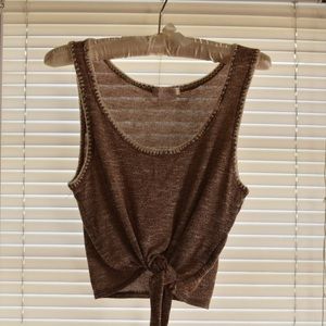 Tan/ Mauve Knitted Crop Top